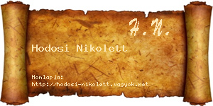 Hodosi Nikolett névjegykártya